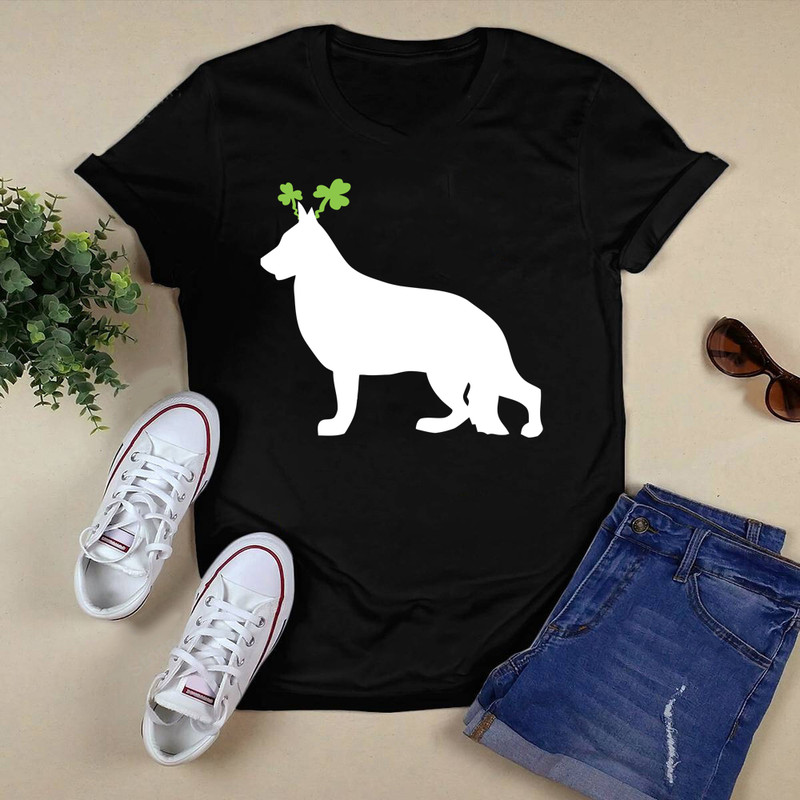 German Shepherd St Patrick's Day Shamrock Dog Shirt.png