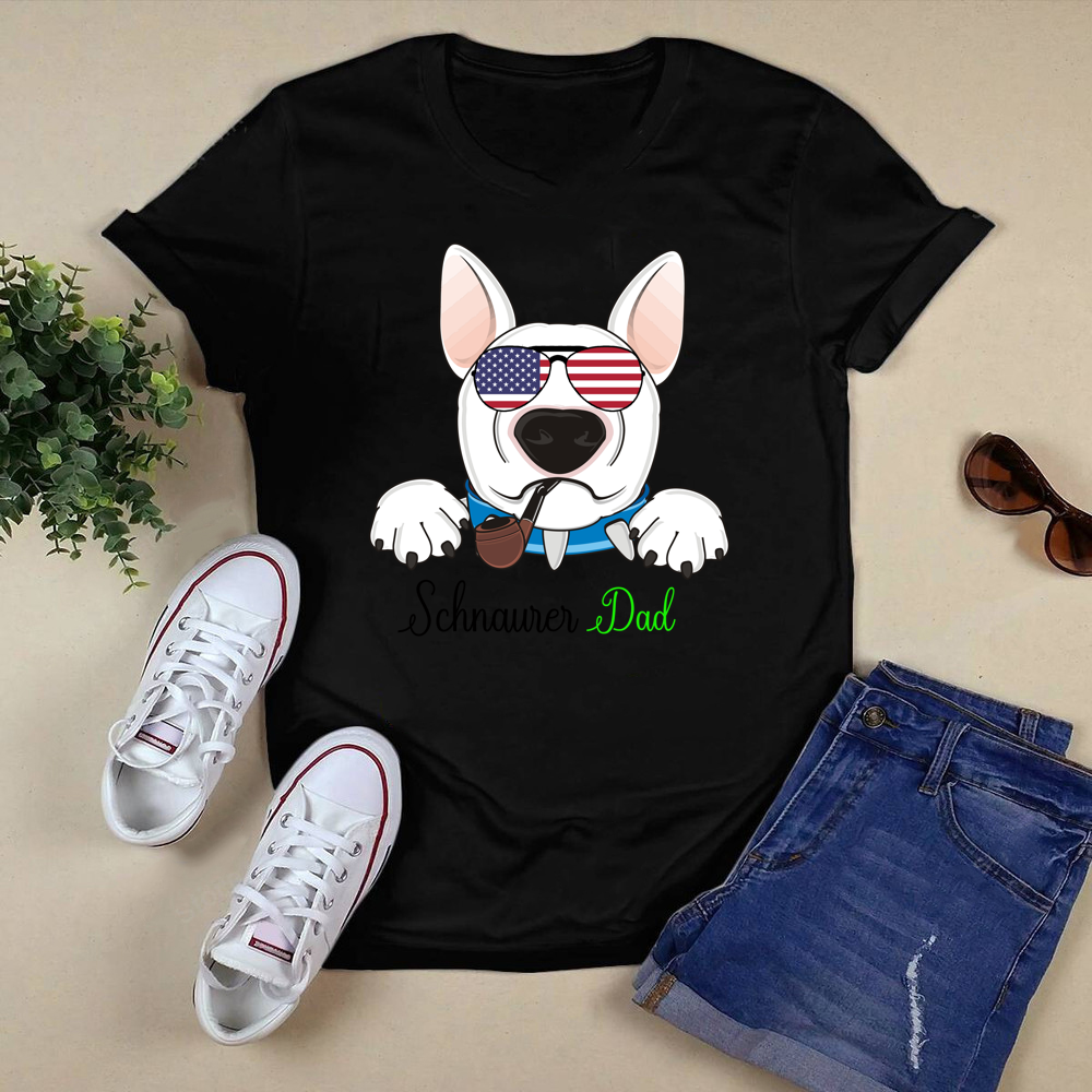 Schnauzer dad American Shirt.png