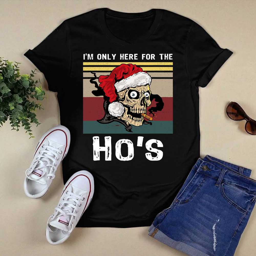 Christmas Biker Xmas Skull Funny Santa Claus T-Shirt.png