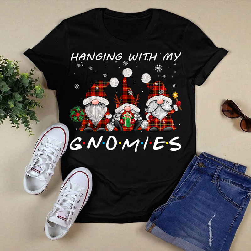Christmas Buffalo Plaid Hanging With Gnomies Gnome Xmas T-Shirt.png
