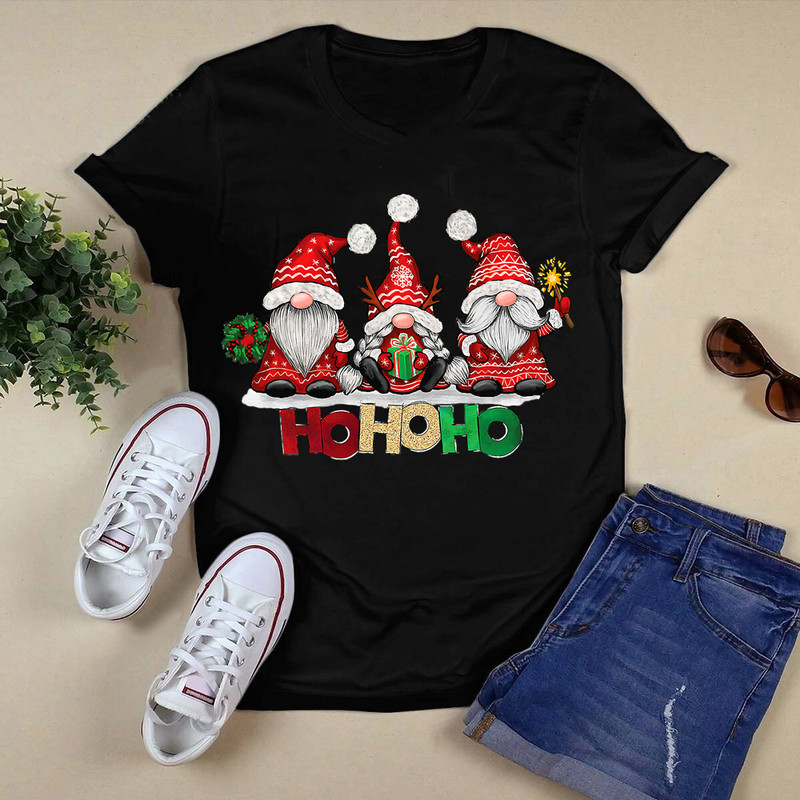 Funny Christmas Santa Three Gnomies Hohoho Buffalo Gnome T-Shirt.png