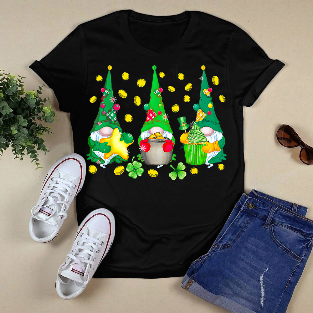 Funny St. Patrick's Day Gnome Irish Three Gnomes T-Shirt.png
