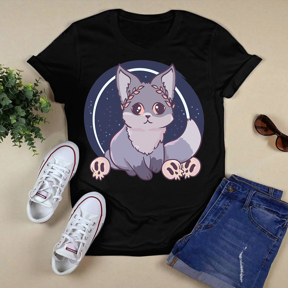 Hades Fox - Cute Kawaii Anime - Skull Aesthetic Japanese T-Shirt.png