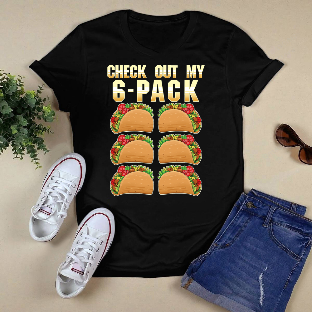 Mens Check Out My 6-Pack Taco Funny Mexican Food Lover Athlete T-Shirt.png