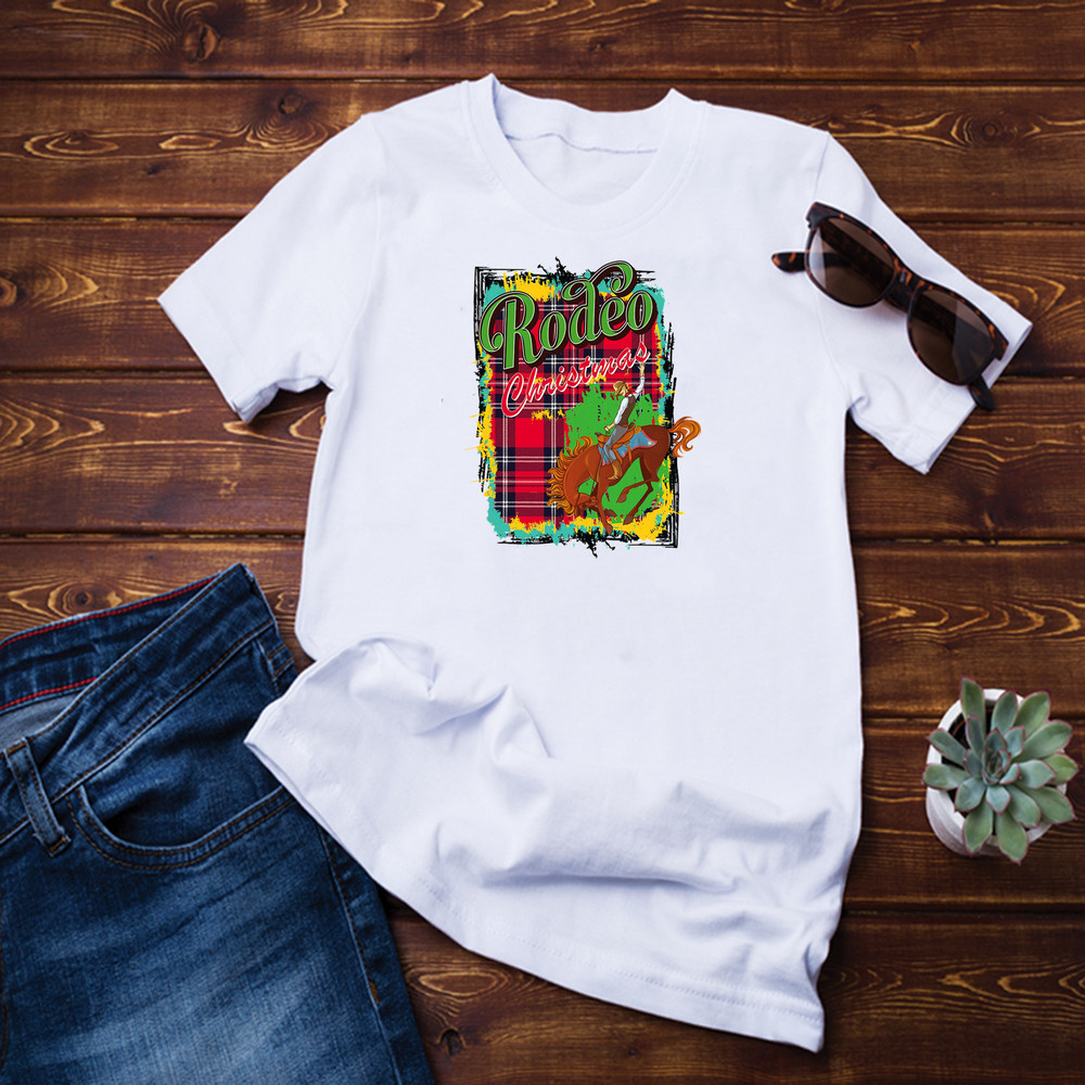 Aztec Bronco Rodeo Christmas T-Shirt.png