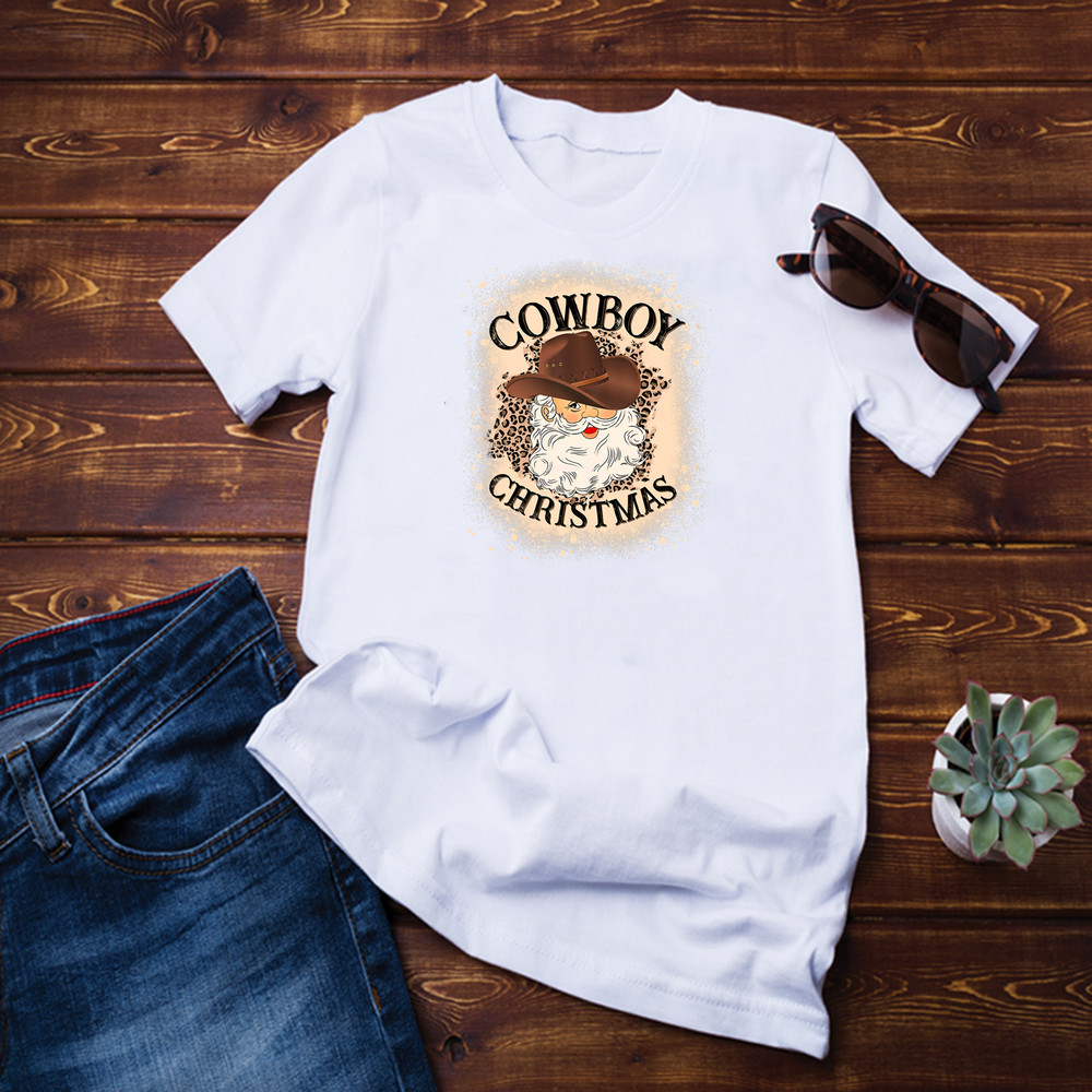 Cowboy Christmas Southern Western Christmas Holiday T-Shirt.png