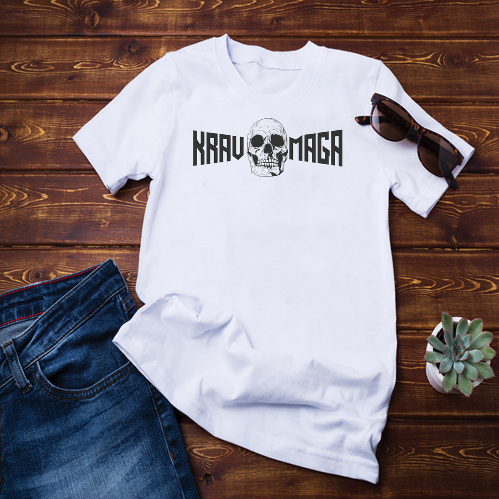 Krav Maga with Skull T-Shirt.png