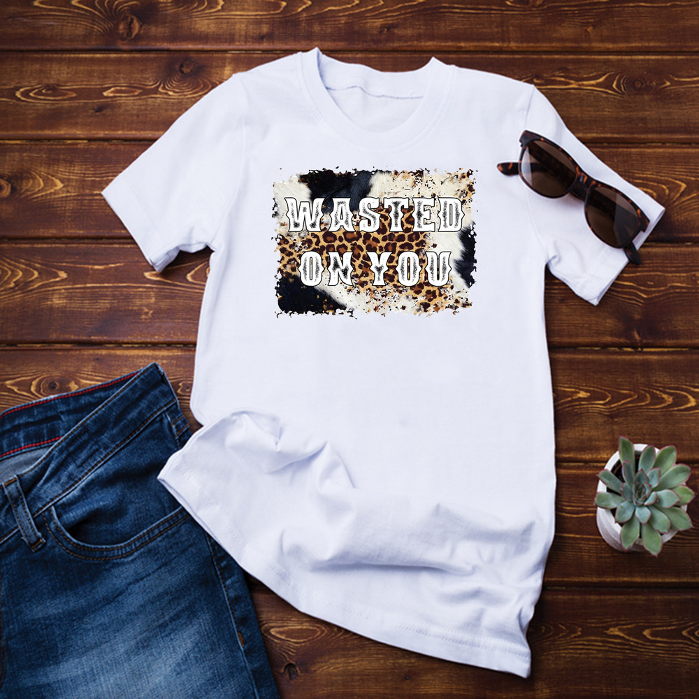 Leopard Vintage-Wasted-On-You Cowhide western Rodeo T-Shirt.png