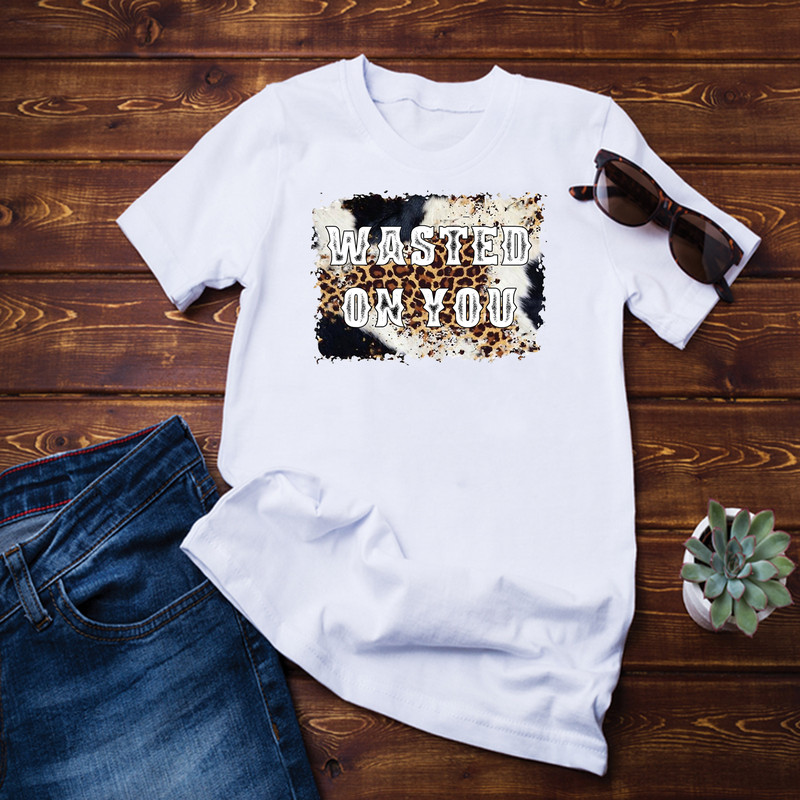 Leopard Vintage-Wasted-On-You Cowhide western Rodeo T-Shirt.png