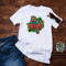 Texas Turquoise Plaid Cow Print Merry Christmas Texas Map T-Shirt.png