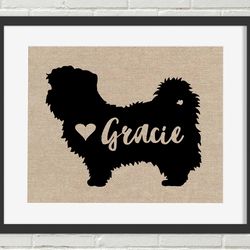 shih tzu gifts, black shih tzu art, digital download, printable wall art, personalized shih tzu print