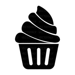 cupcake illustrated in vector and available in svg, pdf, eps, png, jpeg and ai format and available for instant download