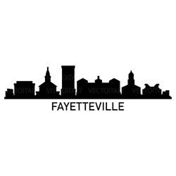fayetteville skyline illustrated in vector and available in svg, pdf, eps, png, jpeg and ai format and available for ins