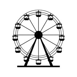 ferris wheel illustrated in vector and available in svg, pdf, eps, png, jpeg and ai format and available for instant dow