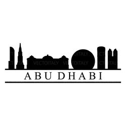 abu dhabi skyline illustration in vector and available in svg, pdf, eps, png, jpg and ai format and available for instan