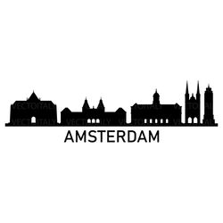 amsterdam skyline illustrated in vector and available in svg, pdf, eps, png, jpeg and ai format and available for instan