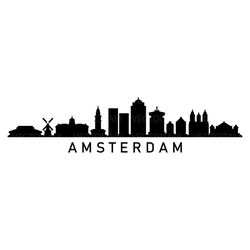 amsterdam skyline illustrated in vector and available in svg, pdf, eps, png, jpeg and ai format and available for instan