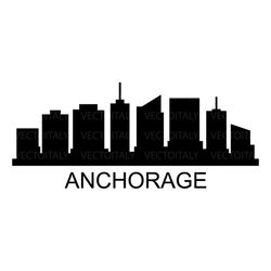 anchorage skyline illustrated in vector and available in svg, pdf, eps, png, jpeg and ai format and available for instan