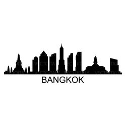 bangkok skyline illustrated in vector and available in svg, pdf, eps, png, jpeg and ai format and available for instant