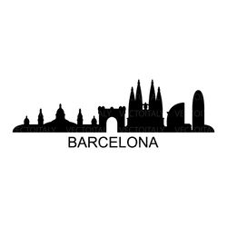 barcelona skyline illustrated in vector and available in svg, pdf, eps, png, jpeg and ai format and available for instan