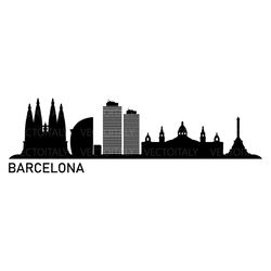 barcelona skyline illustrated in vector and available in svg, pdf, eps, png, jpeg and ai format and available for instan