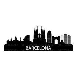 barcelona skyline illustrated in vector and available in svg, pdf, eps, png, jpeg and ai format and available for instan