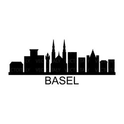 basel skyline illustrated in vector and available in svg, pdf, eps, png, jpeg and ai format and available for instant do