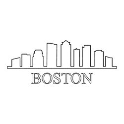 boston skyline illustrated in vector and available in svg, pdf, eps, png, jpeg and ai format and available for instant d