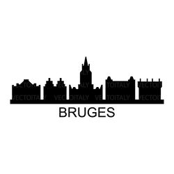 bruges skyline illustrated in vector and available in svg, pdf, eps, png, jpeg and ai format and available for instant d