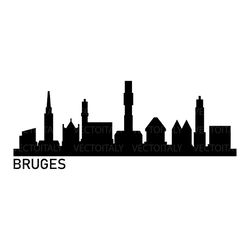 bruges skyline illustrated in vector and available in svg, pdf, eps, png, jpeg and ai format and available for instant d