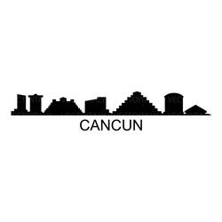 cancun skyline illustrated in vector and available in svg, pdf, eps, png, jpeg and ai format and available for instant d