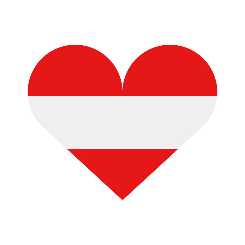 Austrian Flag In Heart Shape Illustrated In Vector And Available In SVG PDF Eps Png JPEG And Ai For 0