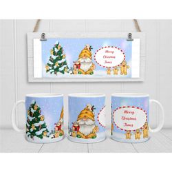christmas gingerbread mug, xmas gnome cup, christmas gonk gifts, personalised secret santa gift