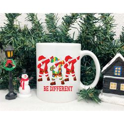 autism christmas mug, awareness xmas cup, be different secret santa autistic gifts