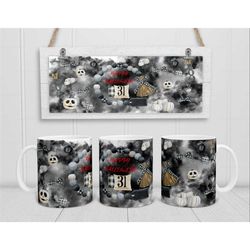 vintage gothic halloween mug, happy halloween tea cup, pumpkin gifts