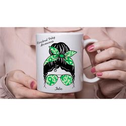 cerebral palsy mug, awareness ribbon coffee tea cup, personalised handmade gifts in the uk