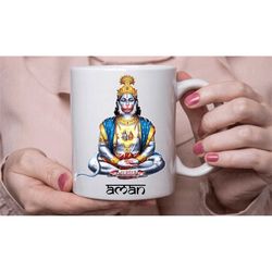personalised hanuman mug, lord hanuman gift, ramayana gifts, hindu god gifts