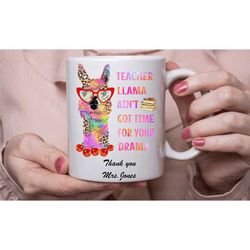 personalised teacher mug llama | end of term gift | teaching assistant mug gift teacher gift | gift for teacher end of s