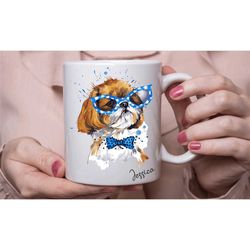 shih tzu mug, personalised shih tzu gifts for him and her, shih tzu coffee tea cup, handmade in the uk