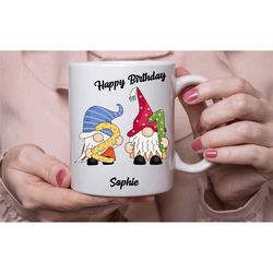 birthday gnome mug, any age birthday coffee/ tea cup, birthday gift for all ages, handmade in the uk