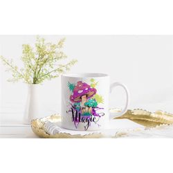 all i see is magic mug, magic mushroom coffee / tea cup, retro hippy gifts in the uk
