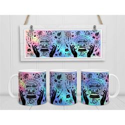 crystal ball mug, novelty crystal lover coffee tea cup, gothic gifts, spiritual mug, full of shit mug, handmade in the u