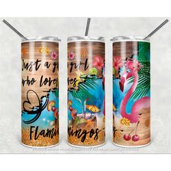 flamingo tumbler, flamingo water bottle, just a girl who loves flamingos, birthday gift, flamingo lover gifts, christmas