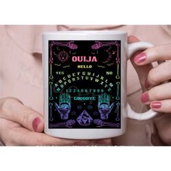 ouija mug, ouija board coffee tea cup, black magic mug, witchcraft gifts, in the uk