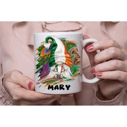 personalised ireland mug, irish coffee/tea cup, irish gnome mug, gnome lover gift, custom patriotic gift, irish gifts in