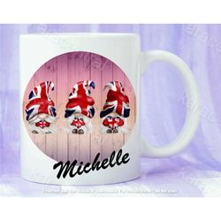 british gnome mug, union jack gonk coffee tea cup, gonk lover gift, gnome lover gift in the uk