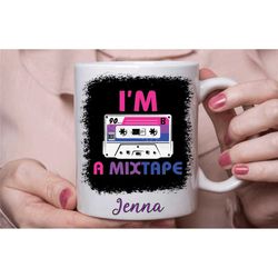 bisexual mug, personalised lgbtq coffee tea cup, i'm a mixtape novelty gifts for bisexuals