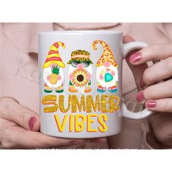 gnome mug for her, summer vibes gonk coffee / tea cup,  birthday gifts for women in the uk, gnome lover gifts