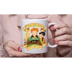 hocus pocus mug, halloween coffee tea cup, the sanderson sisters gift, retro hocus pocus lover gift, in the uk