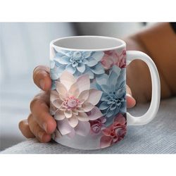 floral mug boho teacup cottagecore coffee mug trendy gift for her birthday gift for flower garden lover gift for bridesm